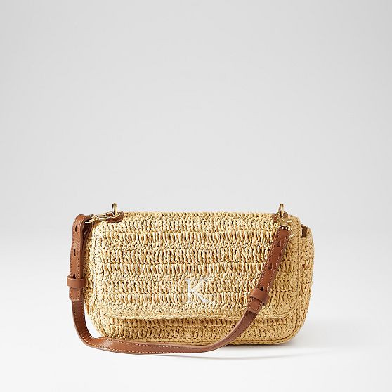 Antibes Handwoven Raffia Shoulder Bag | Mark and Graham