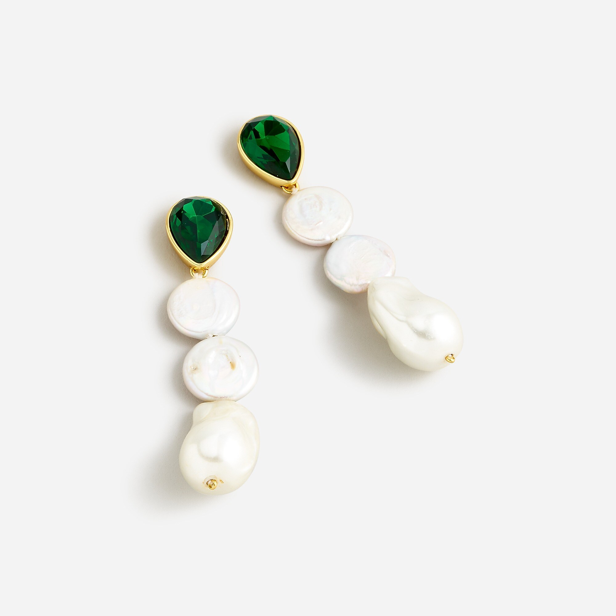 Freshwater pearl and crystal drop earrings | J. Crew US