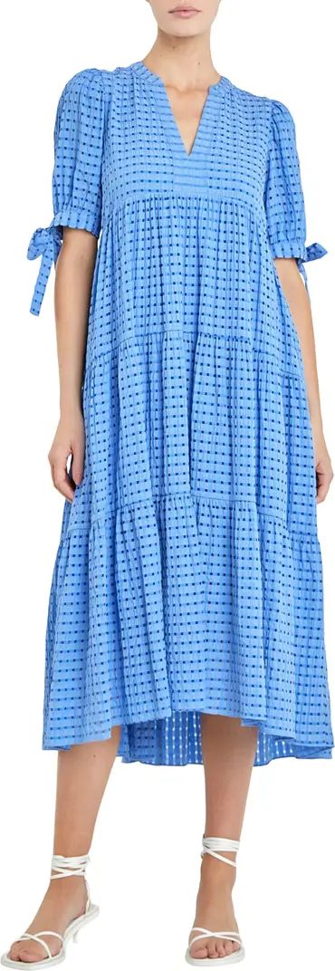 Gingham Tiered Midi Dress | Nordstrom