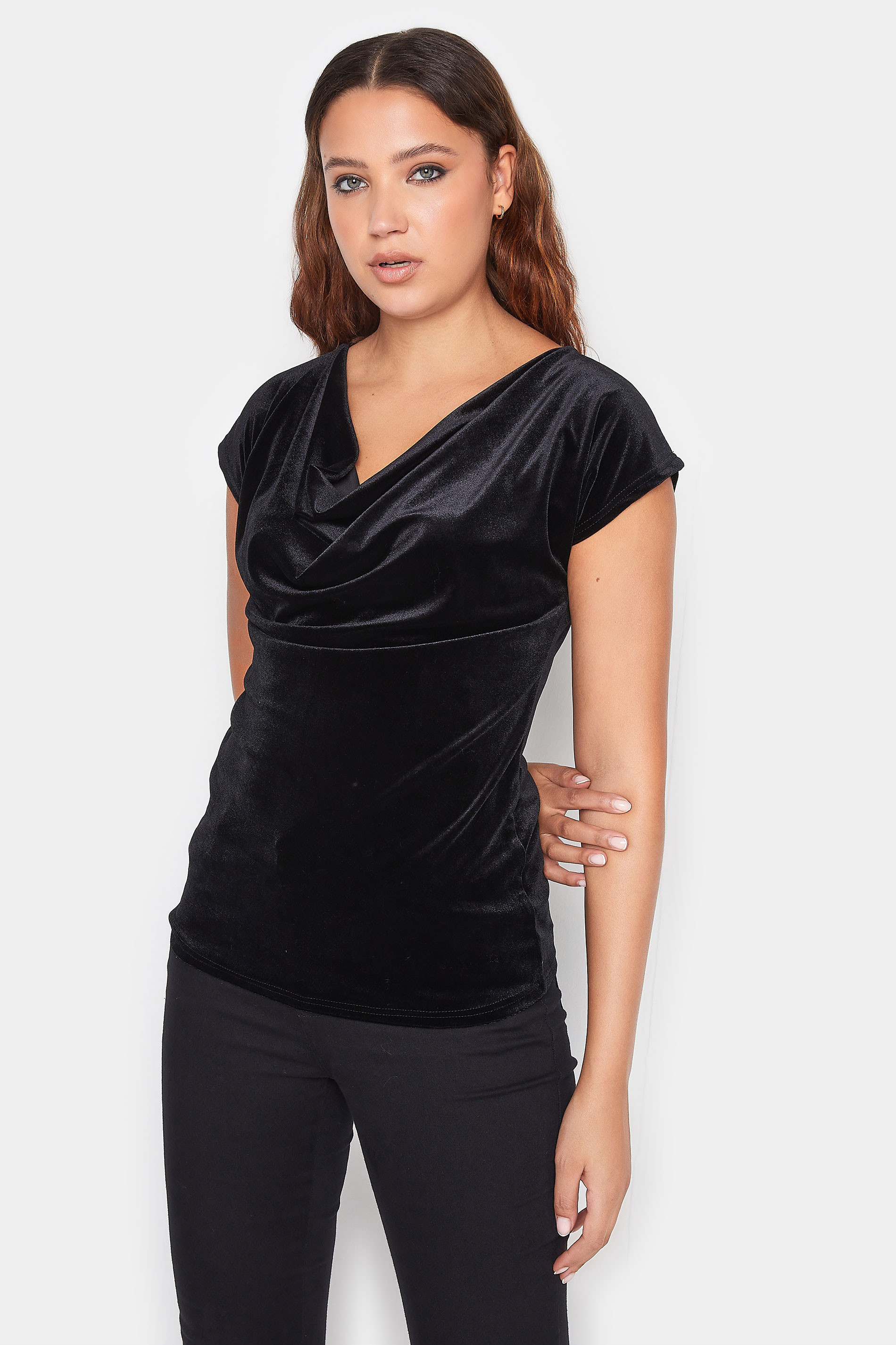 LTS Tall Black Cowl Neck Top | Long Tall Sally
