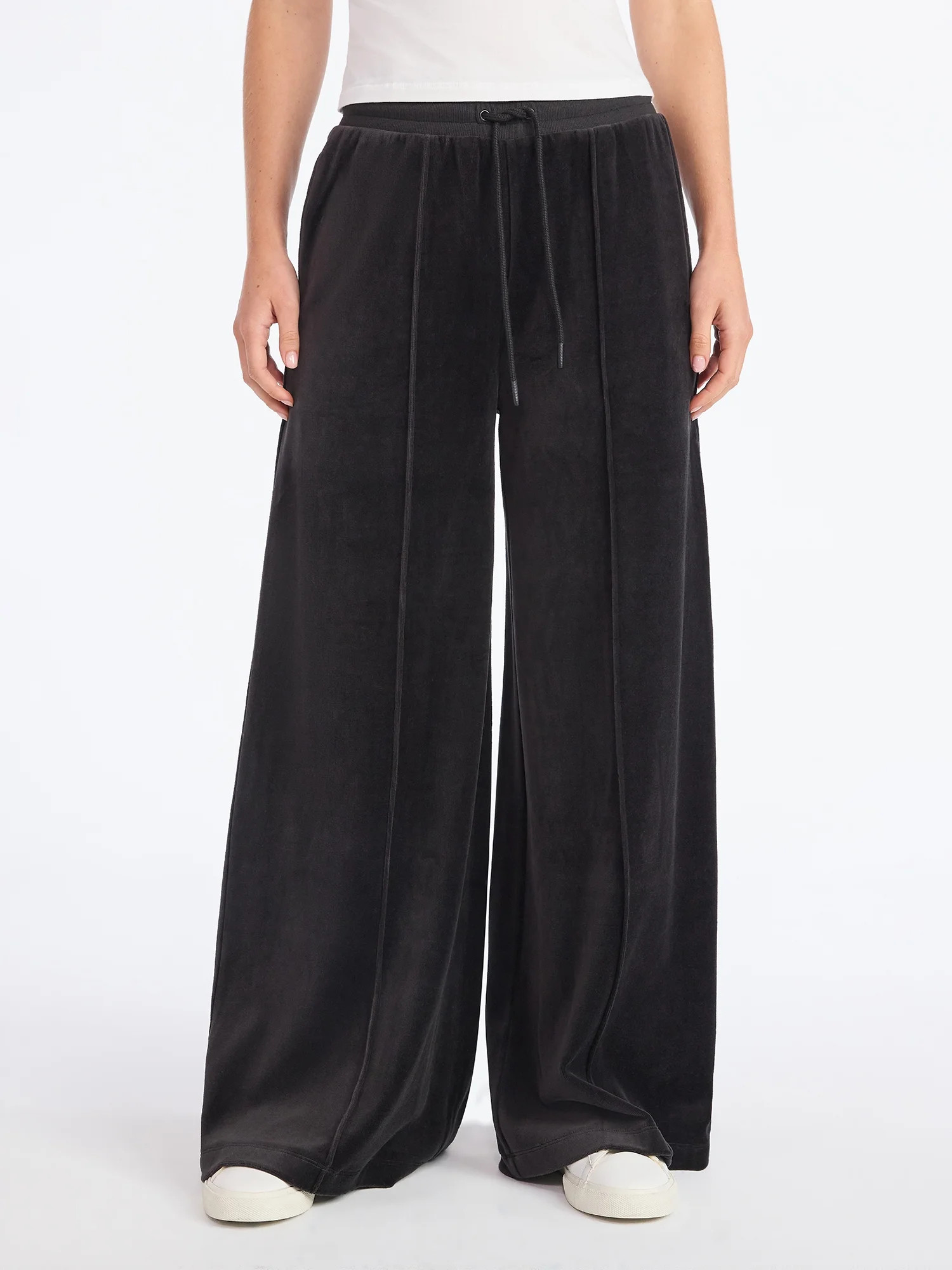 Scoop Women’s Velour Wide Leg Pants, Sizes XS-XXL | Walmart (US)