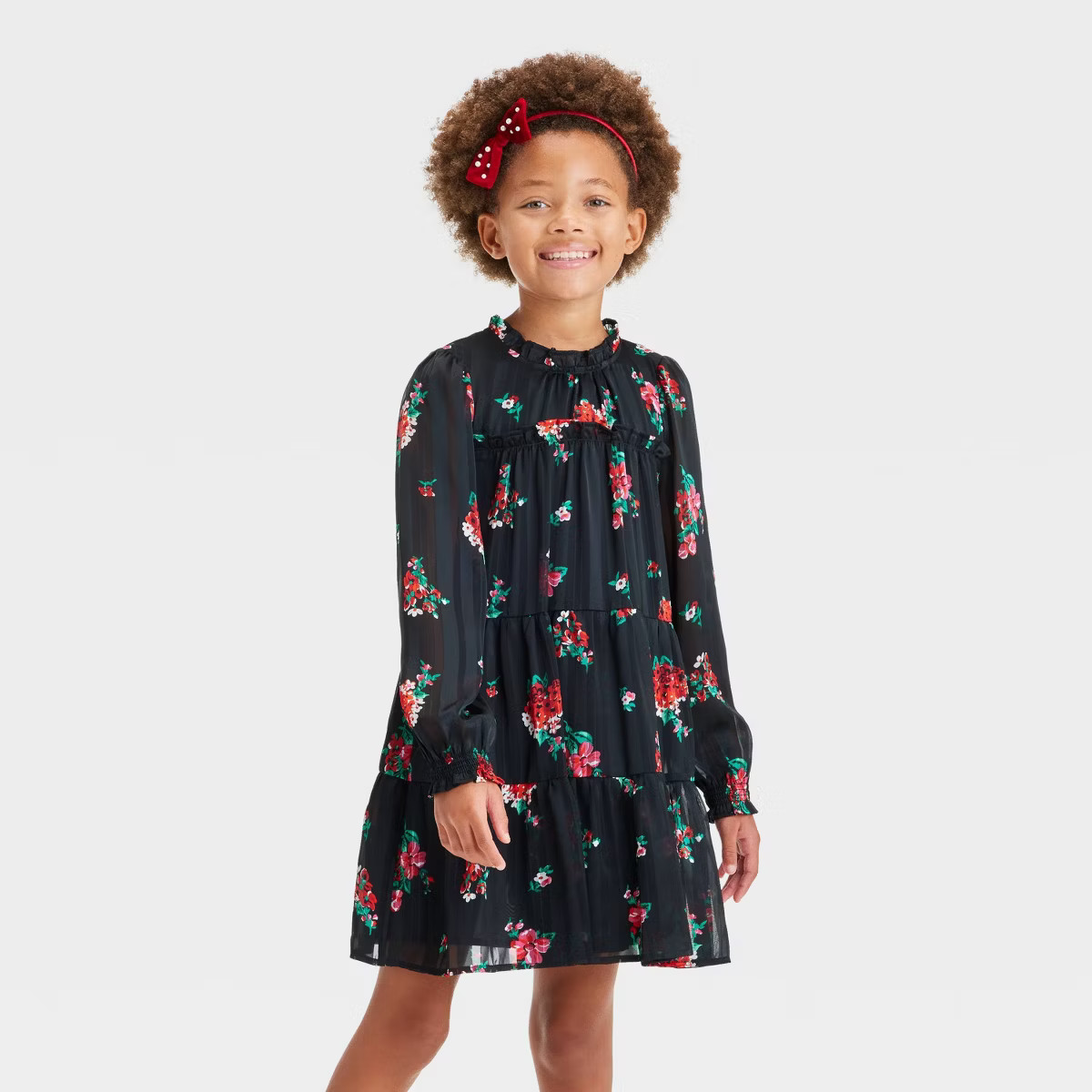 Girls' Long Sleeve Woven Dress - Cat & Jack™ | Target