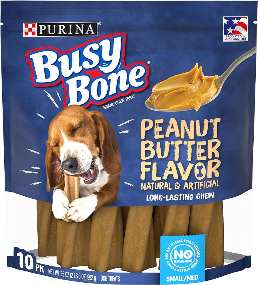 Purina Busy Bone Made in USA Facilities, Long Lasting Small/Medium Breed Adult Dog Chews, Peanut ... | Amazon (US)