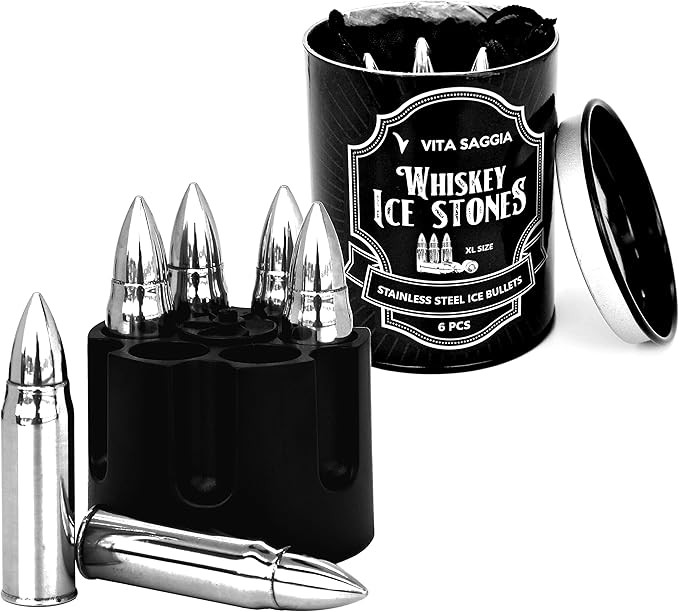 Set of 6 Whiskey Stones, Reusable Ice Cubes, Gifts for Christmas Stocking Stuffers, for Men Dad, ... | Amazon (US)