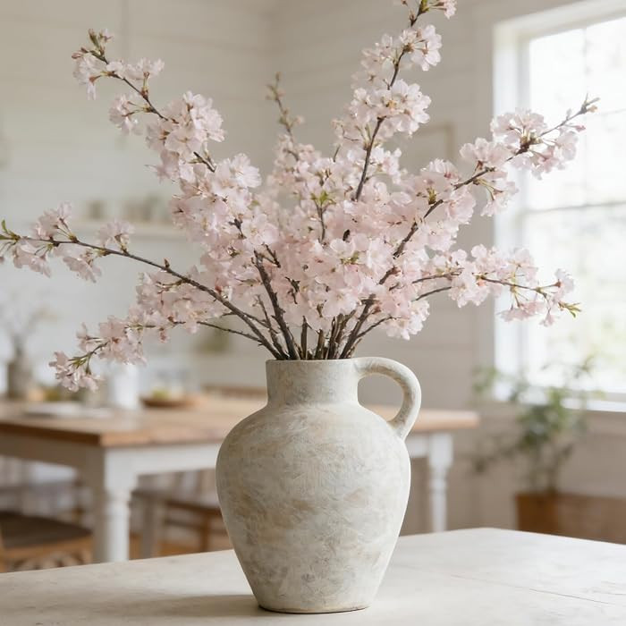 MILÖNGA Ceramic Vase Raw Terracotta Vase for Centerpieces,Modern Farmhouse Rustic Vintage Flower... | Amazon (US)