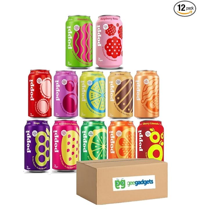 Prebiotic Soda Variety Pack, 12 flavor bundle, 12 fl oz, 12-Pack, Low Calorie & Low Sugar Drinks,... | Amazon (US)