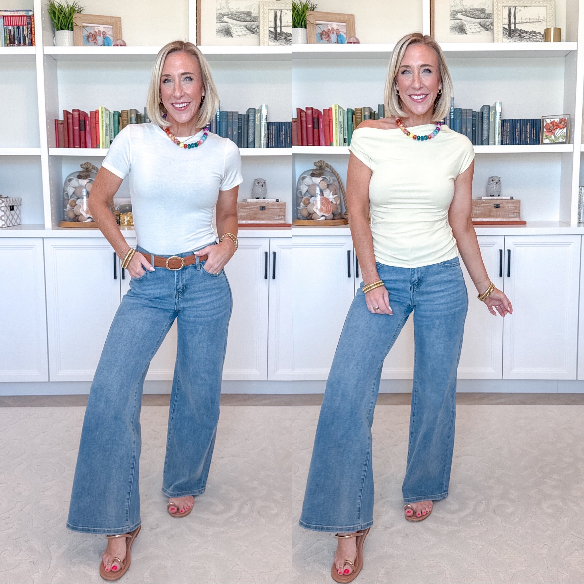 Amazon - jeans and tops Use code 10LESLIEWOOL for 10% off. Adjustable Waist Baggy Jeans - size 26 (Color: Stretchy Light Blue). Ultralight Merino Wool Short Sleeve Crew Neck Shirt - size Small. 6 colors. Ultralight Merino Wool Off-Shoulder Top - size Small. 6 colors. 

 

#LTKSeasonal #LTKOver40 #LTKSaleAlert