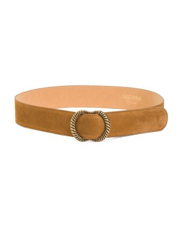 Made In Italy Suede Oval Large Buckle Belt | TJ Maxx