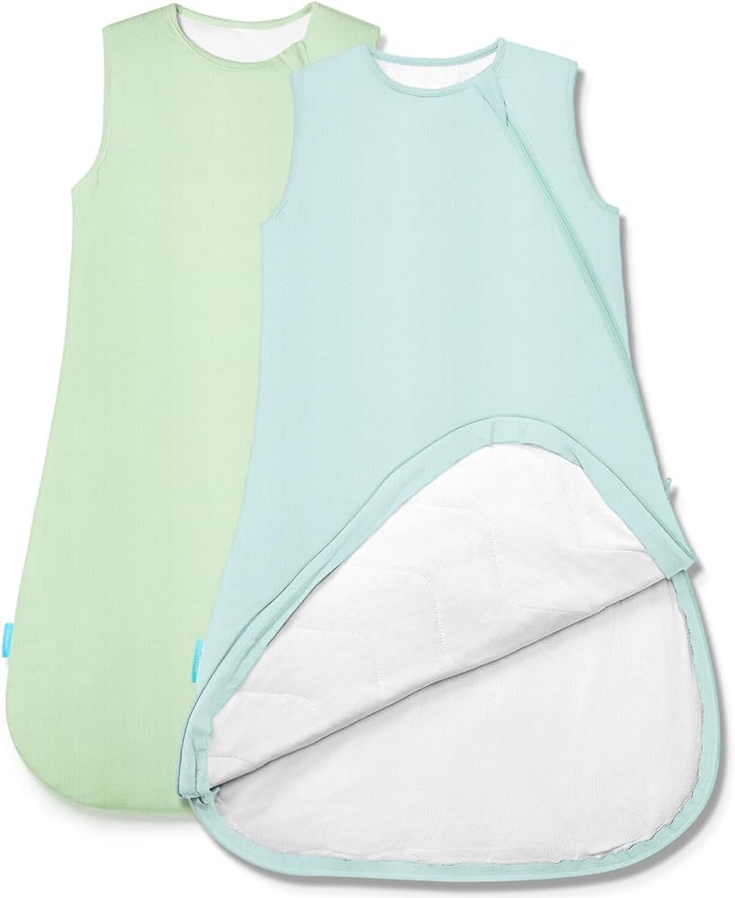 PurComfy Bamboo Sleep Sack 1.0 Tog, Premium Soft Baby Sleeping Bag, 2-Way Safe Zipper Sleepsacks,... | Amazon (US)