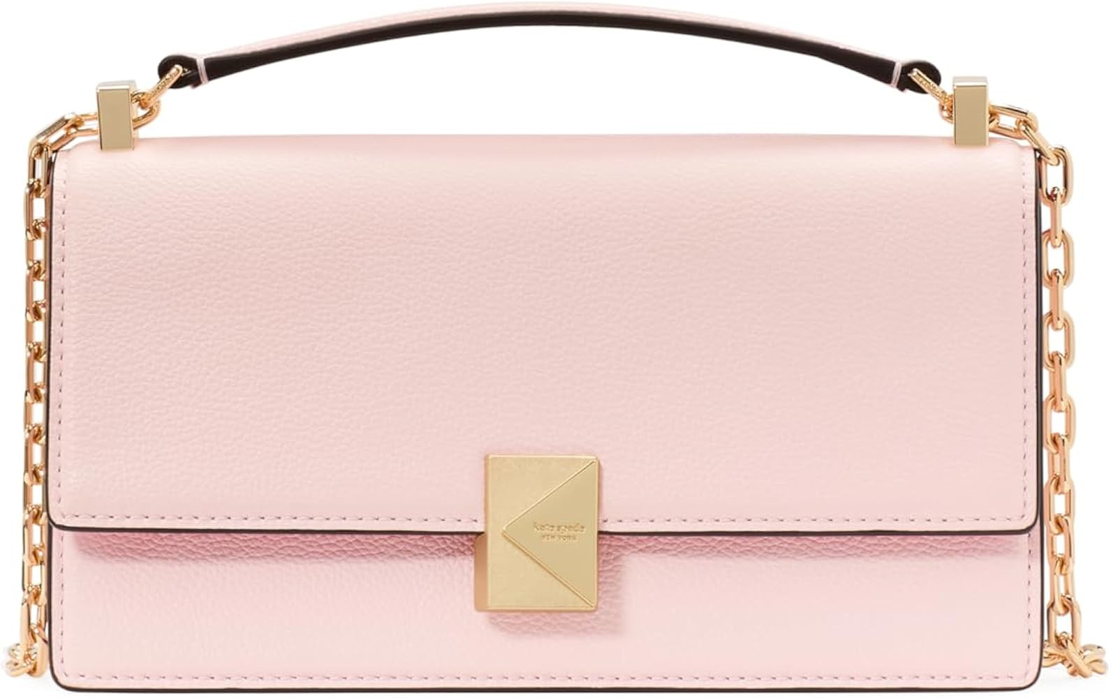 kate spade new york Deco Pebbled Leather Mini Flap Chain Crossbody, Pastry Pink | Amazon (US)