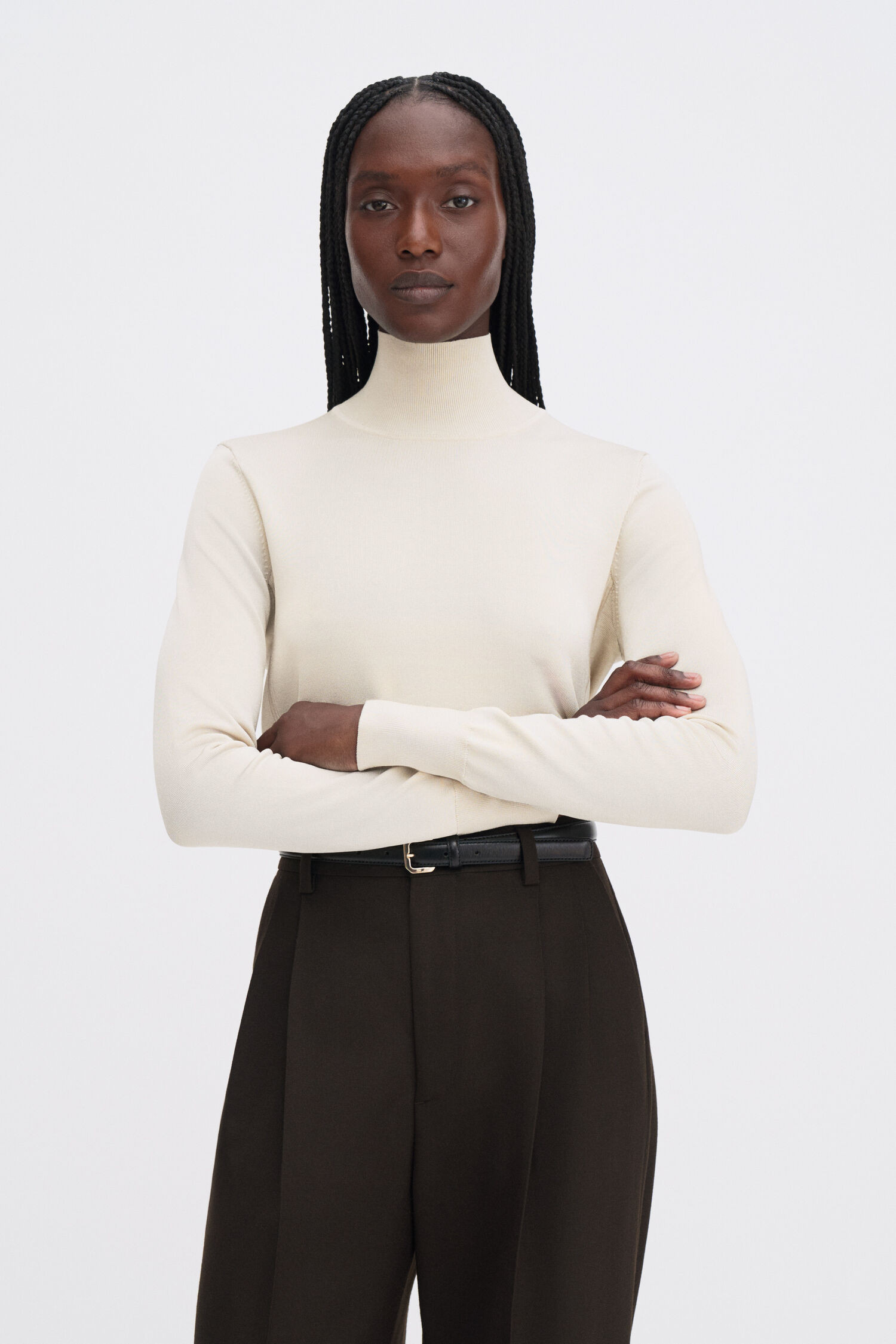 Glossy Knit Turtleneck Sweater | Filippa K