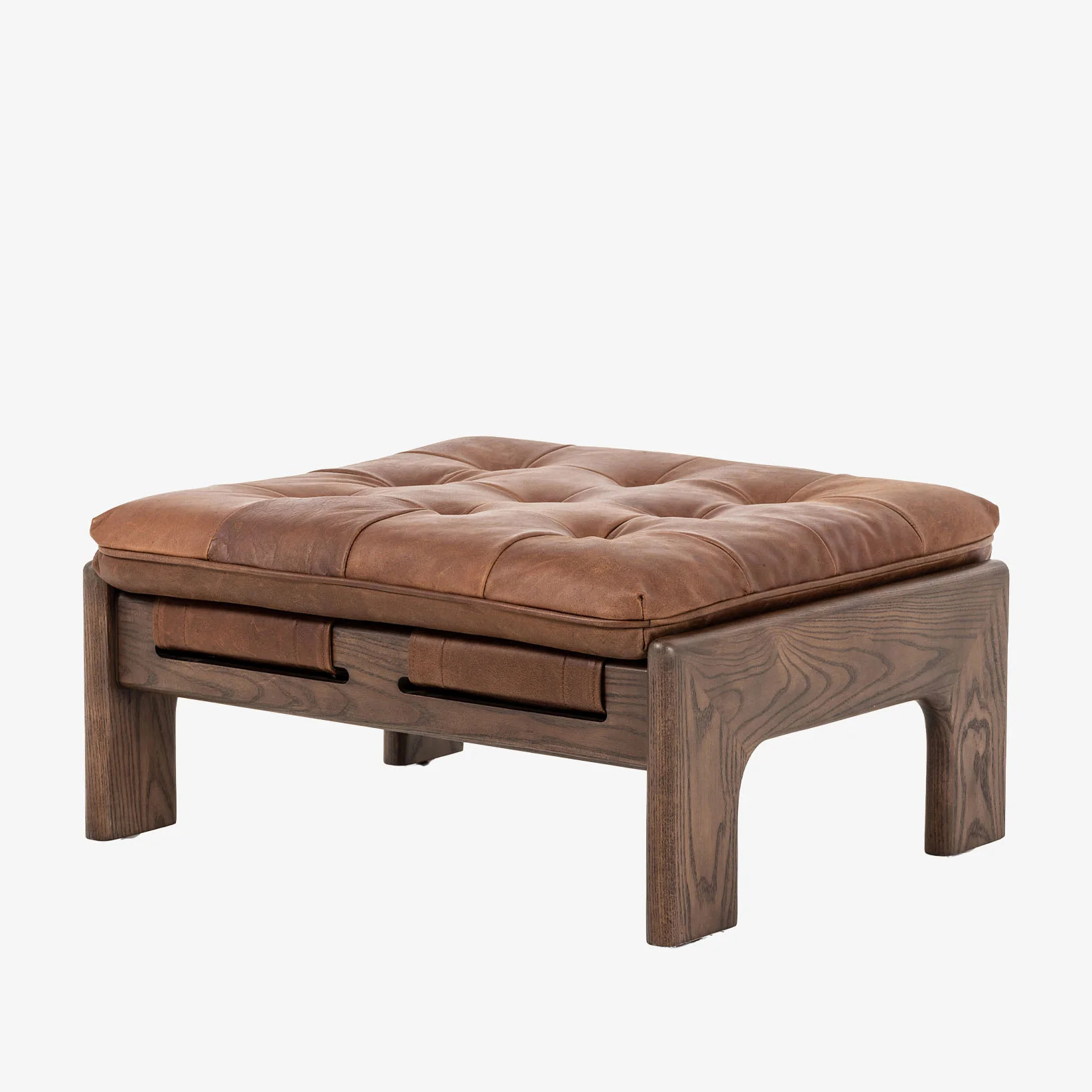 Four Hands Halston Ottoman In Heirloom Sienna | The Addison West