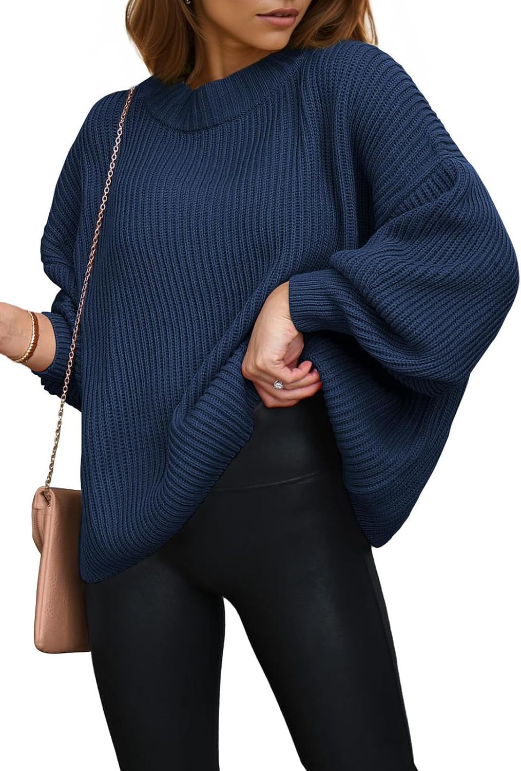 PRETTYGARDEN Womens Sweaters Spring 2026 Oversized Chunky Knitted Pullover Sweater Casual Long Sleeve Crewneck Cute Sweaters | Amazon (US)