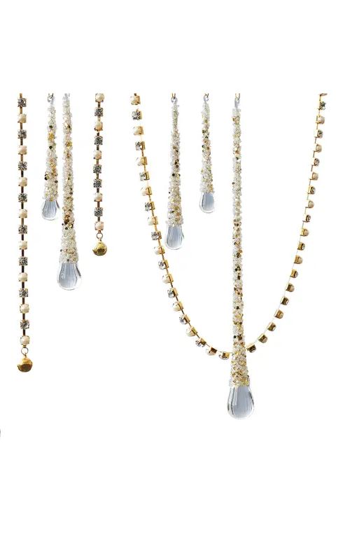 Balsam Hill Crystal & Imitation Pearl Bead Garland in Gold at Nordstrom | Nordstrom