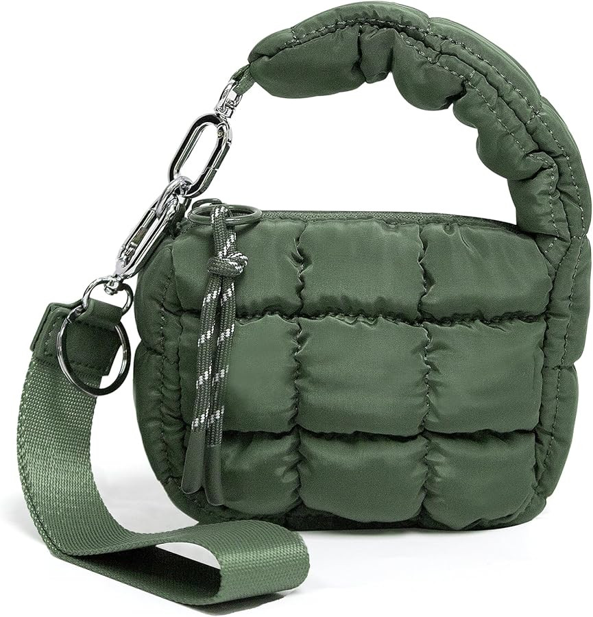 Mini Quilted Wristlet Bag for Women, Puffer Handbags,Evening Bags,Charm Lipstick Bag,Cute bag Cha... | Amazon (US)