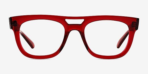 Ray-Ban RB7226 Phil - Aviator Transparent Red Frame Eyeglasses | Eyebuydirect | EyeBuyDirect.com
