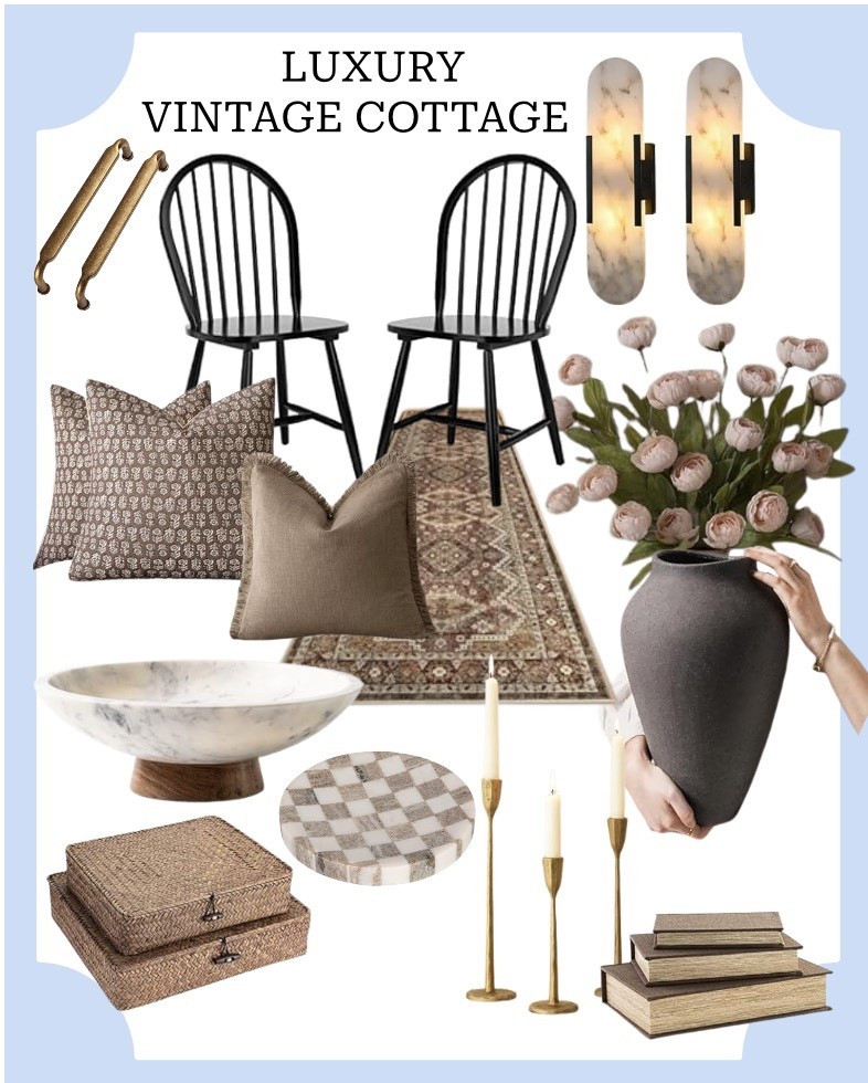 The vibes Im feeling for my home: organic, modern farmhouse, transitional modern, luxury, vintage, cottage. Here for the decor that mixes neutrals/blacks/greys/browns, metals being antique brass, and all the florals 🤎

Floral pillows, pillows, ceramic vase, floral stems, marble bowl, wicker baskets, checkered print, farmhouse chairs, kitchen handles, modern lighting, vintage style

#homedecor #organicmodern #farmhouse #modernfarmhouse #transitionalmodern #luxury #vintage #cottage #neutral #antiquebrass #florals  #homefinds #amazon #amazonhome #amazonhomedecor

#LTKHome #LTKmomlife #LTKSeasonal