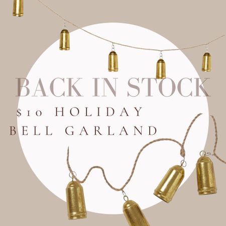 🚨Back In Stock 🚨  The $10 holiday bell garland is back in stock at Target! It has great reviews and is $10 for a 72' garland.  If you’re looking for affordable holiday decor, you can find more under my Holiday shop! 

#christmas2022 #christmas #garland #holiday2022 #holidays #bellgarland #christmasdecor #christmasdecorations #christmasgarland #bells.  Holiday garland 2022.  Christmas garland 2022. Bell garland. Affordable Christmas decor.  Holiday bell garland. Target finds.  Target Christmas. Target holiday decor. Target home decor. Target finds. 

#LTKunder50 #LTKSeasonal #LTKHoliday