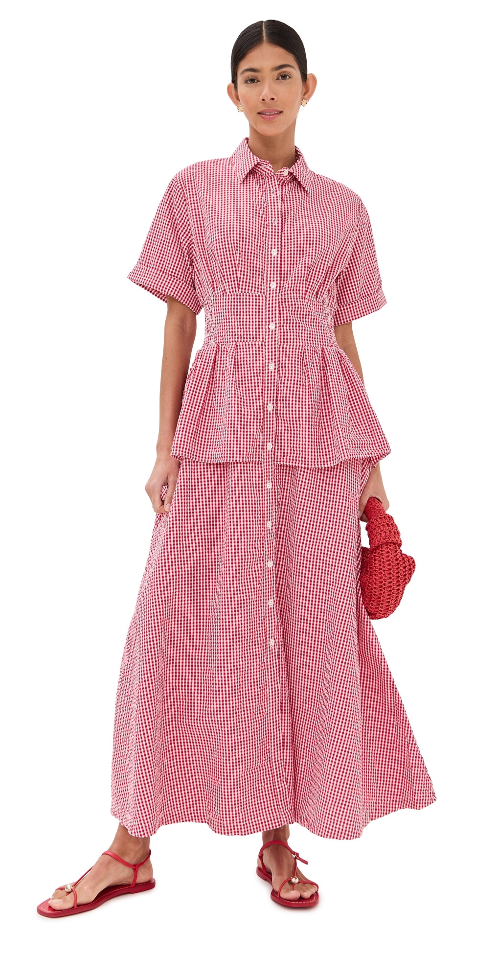 Rosie Assoulin Boogie Woogie Bugle Boy Dress Red Gingham 4 | Shopbop