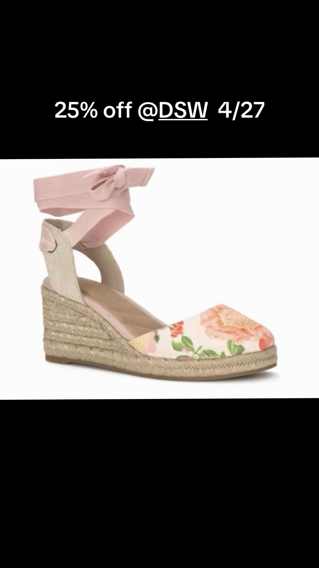 @DSW 25% off on 4/27 only! Use promo code PASTELS ! #Shoes #DSW #Sale

#LTKSaleAlert