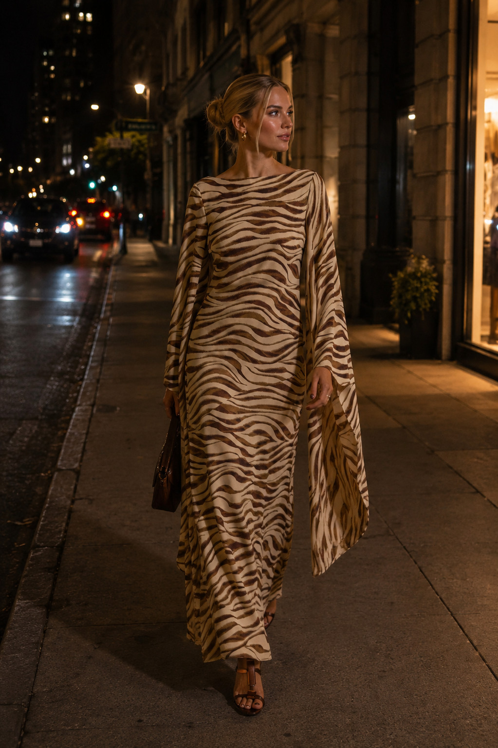 This neutral zebra maxi is one of those dresses that does ALL the work 🤎 The long flowy silhouette and dramatic sleeves make it look so elevated while still feeling effortless. Perfect for fall dinners, vacations, date nights, or even a fall wedding event. #AvecLesFilles #MaxiDress #ZebraDress #FallDresses #FallWeddingGuest #FallFashion #AutumnDress #FallDateNight #NeutralFashion #FallStyle #LTKFinds 

 #LTKgrwm #LTKootd #LTKSeasonal