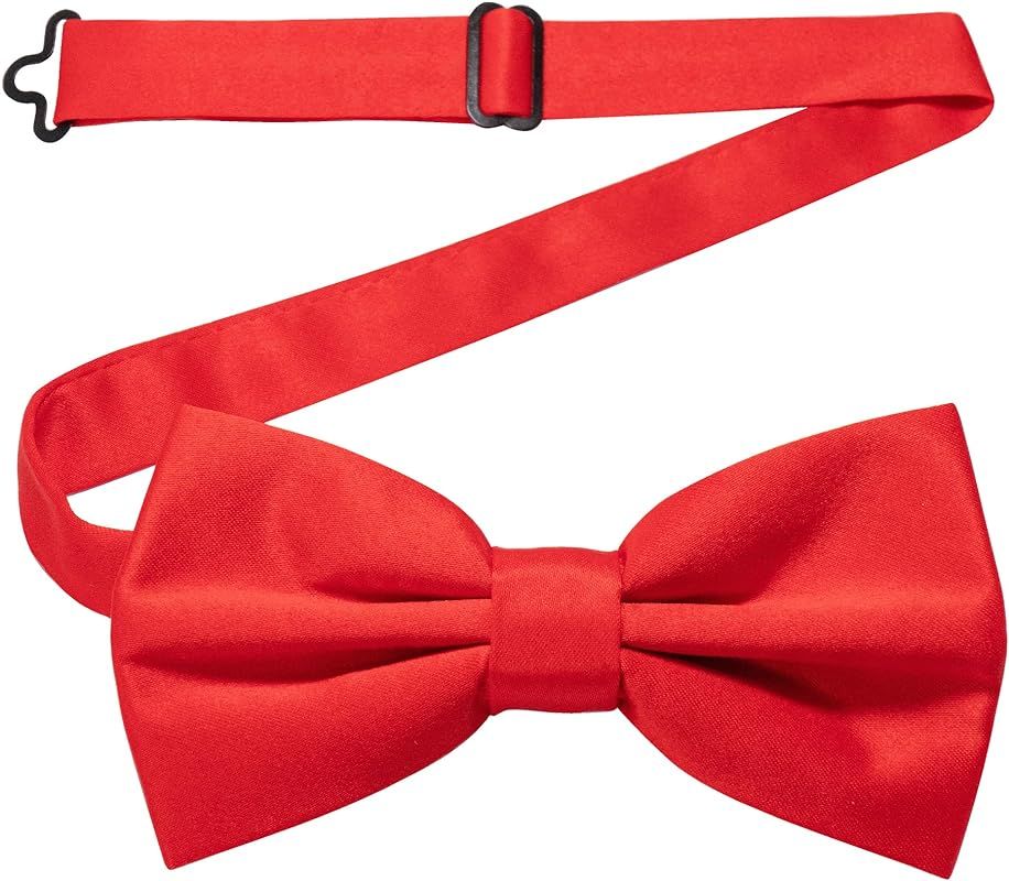 JEMYGINS Solid Color Pre-tied Bow Tie Adjustable Bowtie for Men | Amazon (US)