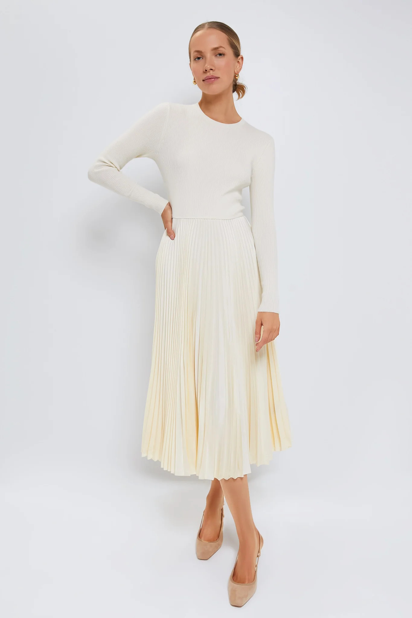 Authentic Cream Long Sleeve Day Dress | Tuckernuck (US)