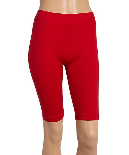 The City Fashion Women's Underwear RED - Red Seamless Biker Shorts | Zulily