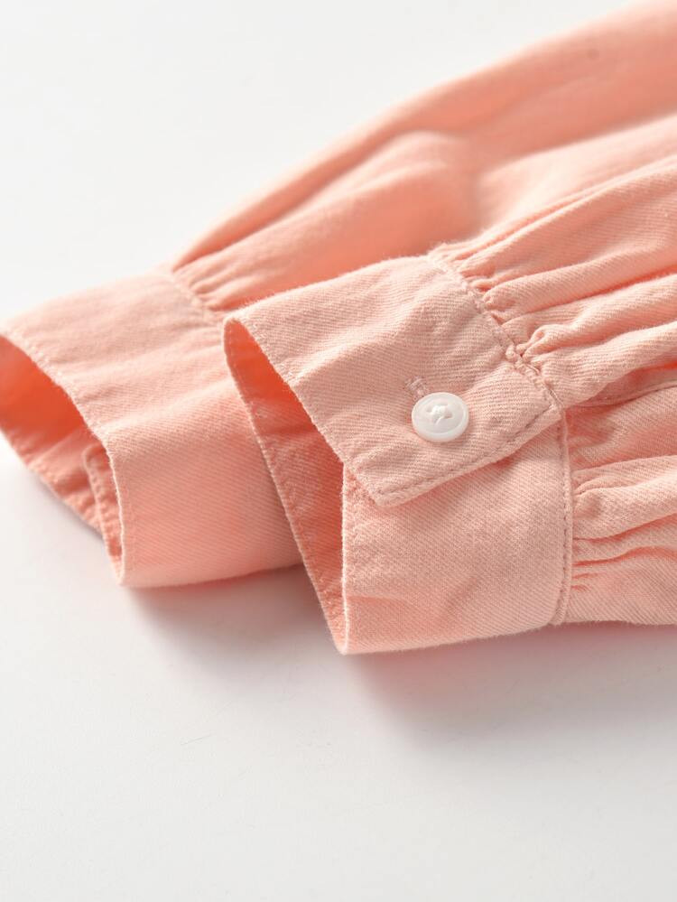 Toddler Girls Contrast Collar Smock Dress | SHEIN