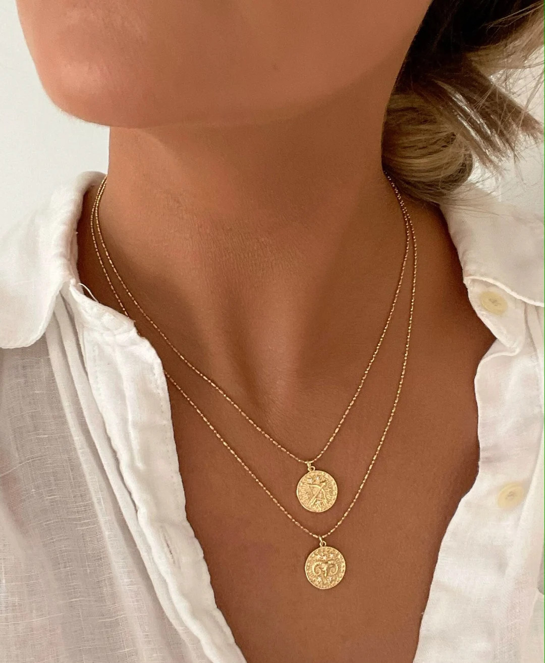 Tiny Zodiac Coin Necklace Coin Necklace Dainty Necklace - Etsy | Etsy (US)