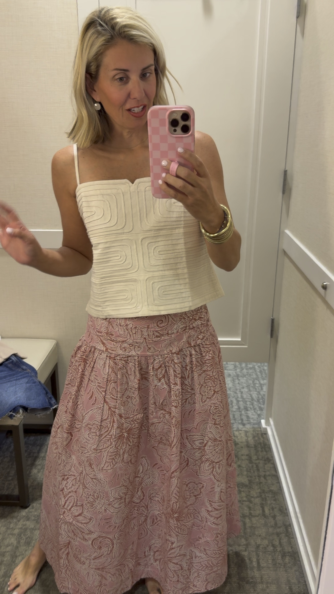 Well this top came home from me and I am thinking I should have gotten 2 because my girls love it too!

Top & skirt- top s, skirt 0
Cream top- 0
Green dress- s
Brown dress- s (need xs)
Top and shorts- xs blouse, s tank (need xs), 2 shorts (need 0)
Check set- s top, s skirt 
Tee & shorts- xs tee (need s), 26 shorts
Block print dress- xs

#LTKstorytime #LTKSaleAlert #LTKTravel