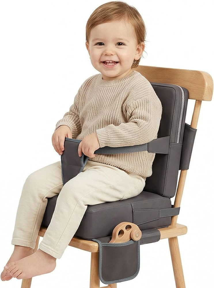 Booster Seat for Kitchen Chair, Non-Slip Toddler Booster Seat for Dining Table with Backrest, Adj... | Amazon (US)