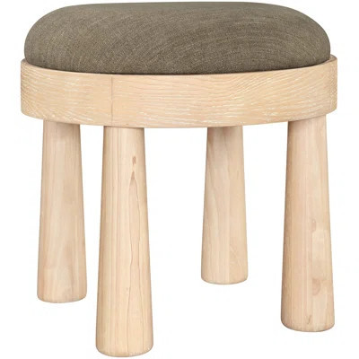 Larea Linen Textured Fabric Upholstered Ottoman | Wayfair North America