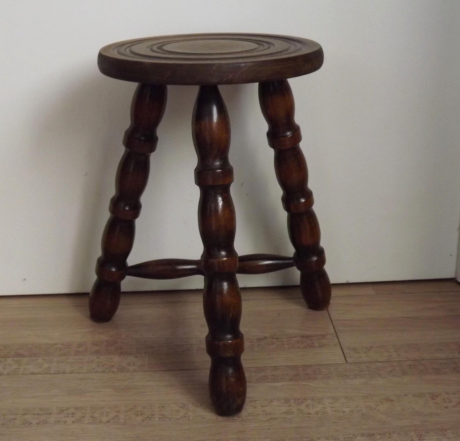 Vintage French Hand Made Wood Milking Stool 3 Spindle Legs Bullseye Seat - Vintage French. Handma... | Etsy (US)