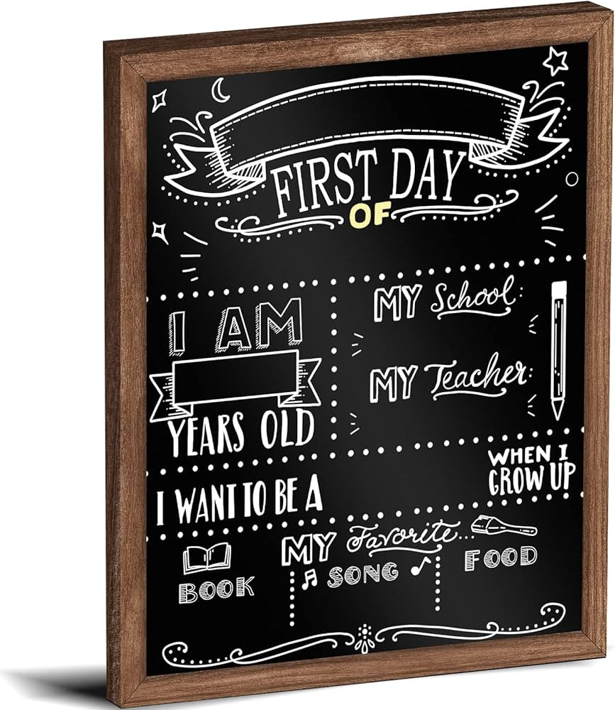 First & Last Day of School Board, 10x12 Inch Double Sided Back to School Sign for Kids Girls Boys... | Amazon (US)