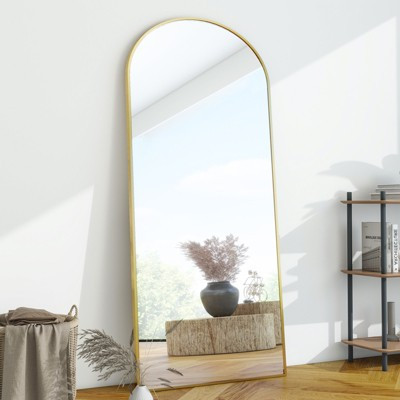 BEAUTYPEAK Arched Full Length Mirrors 58"x18",Gold | Target