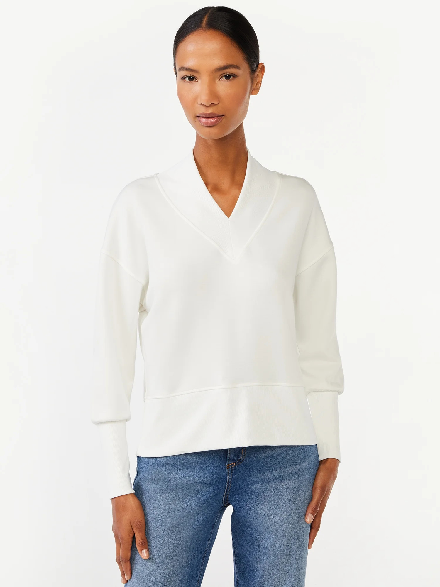 Scoop Women's Scuba Knit Sweatshirt | Walmart (US)