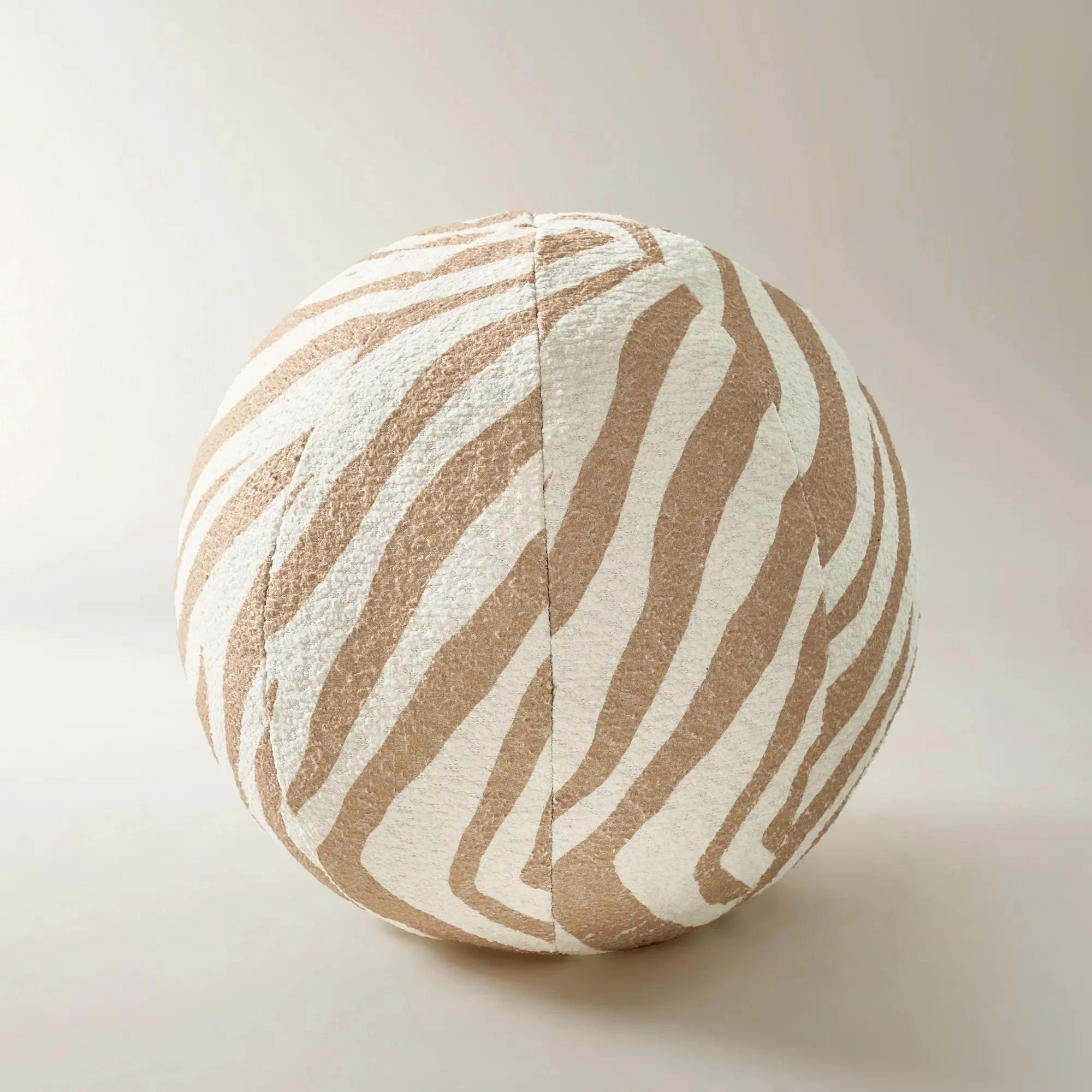 Safar Outdoor Ball Pillow 12" - Ivory / Tan | Z Gallerie