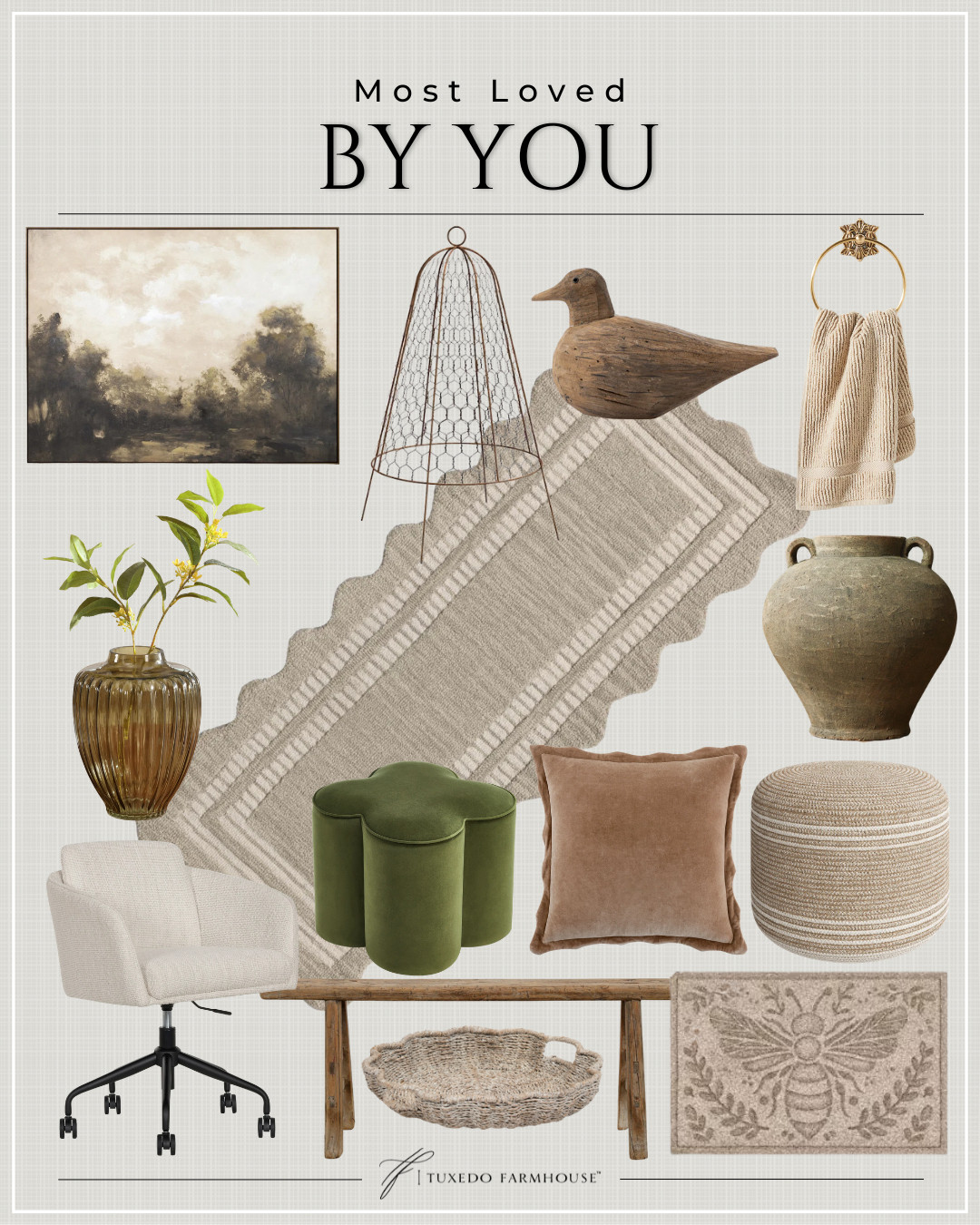 Most Loved by You

Which one was your favorite?

Seasonal, home decor, accent chairs, rugs, wall art, frames, pillows, lamps, baskets, candles, books, coffee tables, ottomans, trays, bowls, consoles, accent tables
 

 #LTKSeasonal #LTKHome #LTKSaleAlert