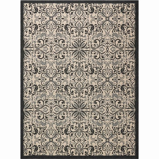 Nourison Caribbean CRB12 Charcoal Indoor/Outdoor Area Rug | Target