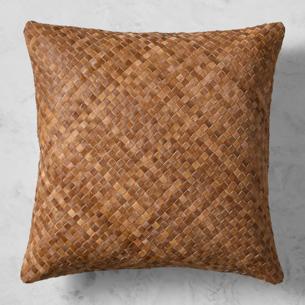 Woven Leather Hide Pillow Cover | Williams-Sonoma