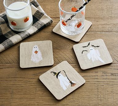 Scary Squad Coasters - Mixed Set of 4 | Pottery Barn (US)