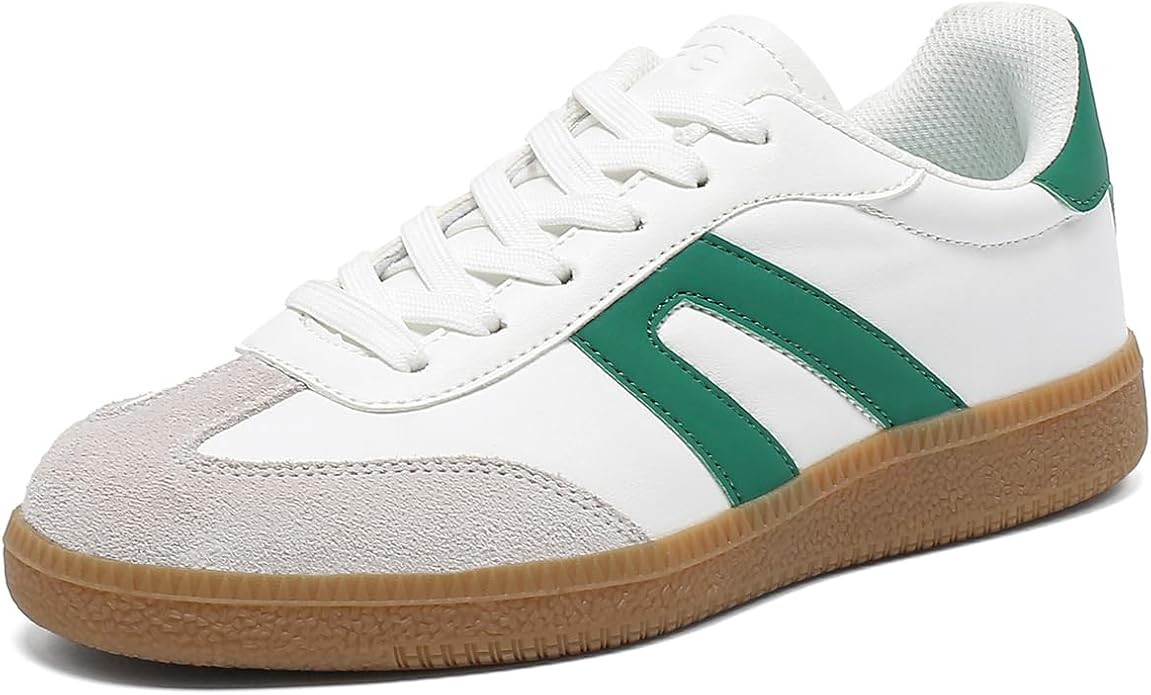 Women's Retro Gum Sole Fashion Sneakers-Lace Detail Casual Retro Walking Shoes-Gum Sole Casual Te... | Amazon (US)