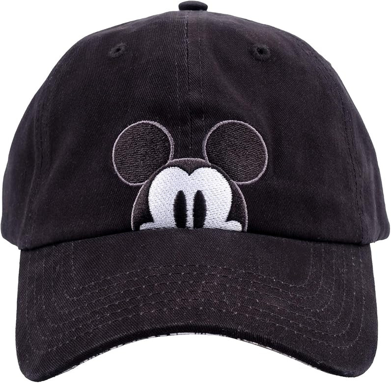 Concept One Disney Mickey Mouse Peek-A-Boo Embroidered Cotton Adjustable Dad Hat with Comic Strip... | Amazon (US)