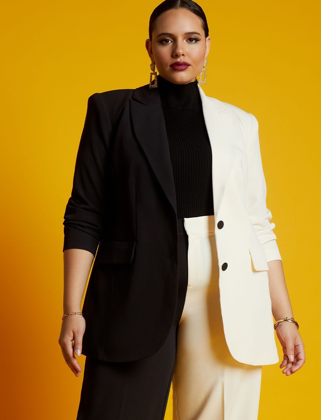 Colorblock Blazer | Women's Plus Size Coats + Jackets | ELOQUII | Eloquii