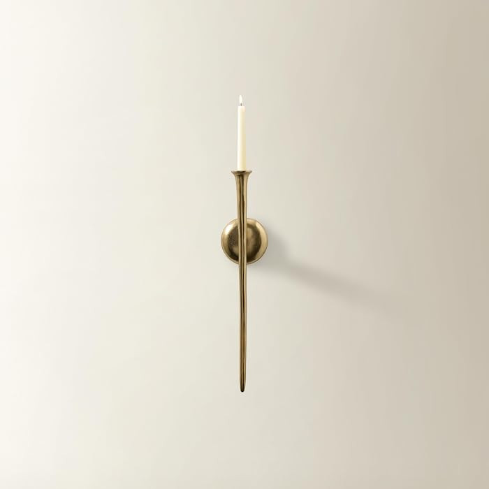 Aspar Wall Candle Sconce, 20 Inch Vintage Gold Wall Mounted Candle Holder with Elegant Hook Desig... | Amazon (US)