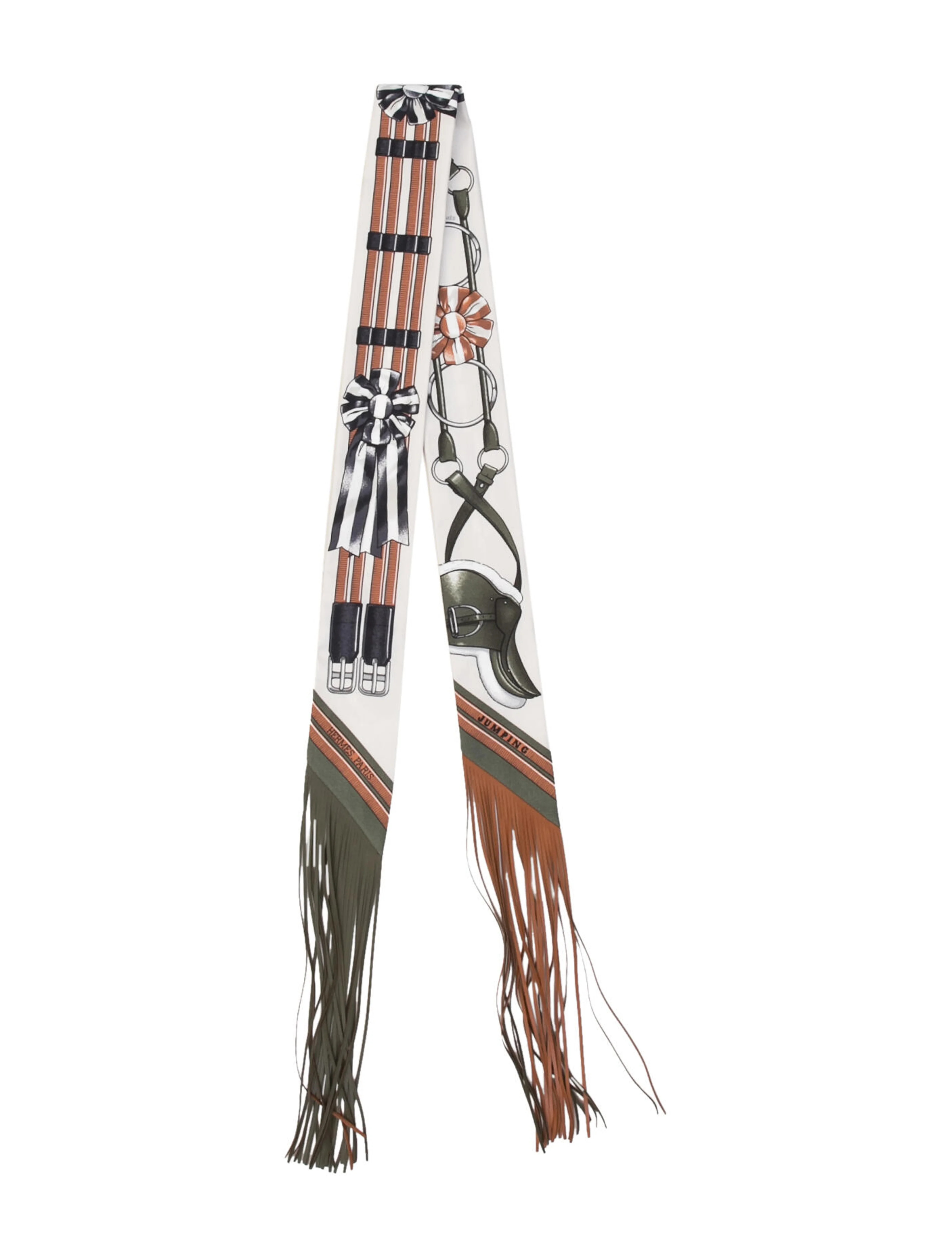 Jumping Fringe Silk Twilly Scarf | The RealReal