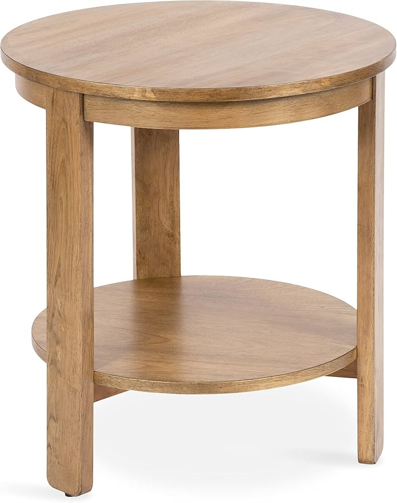 Kate and Laurel Foxford Tiered Round Side Table; 22 x 22 x 24; Natural Brown; Transitional Two-Ti... | Amazon (US)