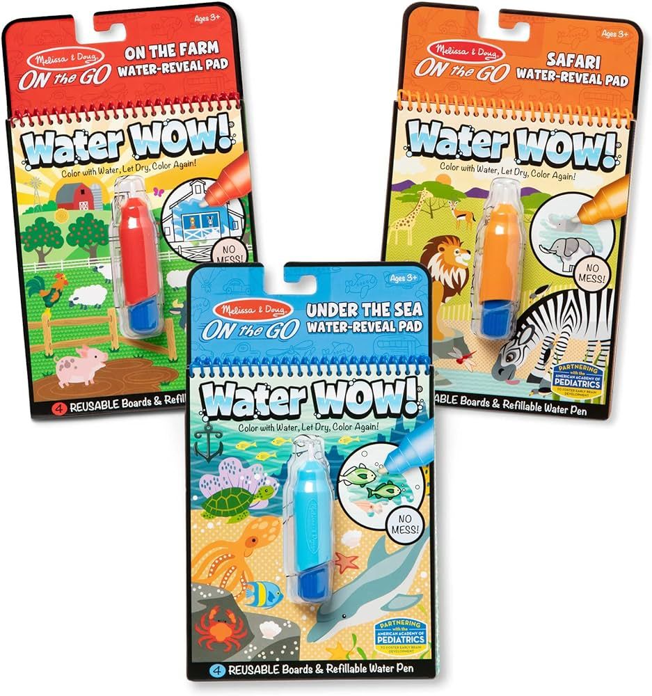 Melissa & Doug Water Wow! - Water Reveal Pad Bundle - Farm, Safari & Under The Sea, Gold, 1 Count... | Amazon (US)