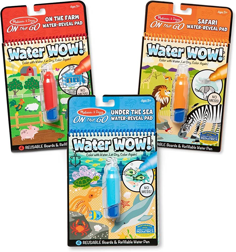 Melissa & Doug Water Wow! - Water Reveal Pad Bundle - Farm, Safari & Under The Sea, Gold, 1 Count... | Amazon (US)